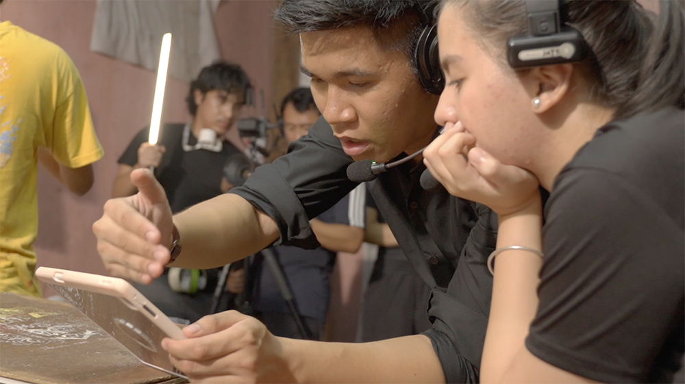 Silkscreen director Rey Anthony Villaverde with assistant director Mariel Barbaso